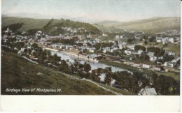 Montpelier Vermont, Birdseye View Of Town, C1900s/10s Vintage Postcard - Montpelier