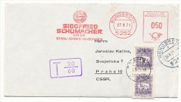 I9939 - BRD (1971) 5252 Ründeroth: Siegfried Schumacher G.m.b.H.; Stahl - Chemie - Maschinen (postage Due!) - Timbres-taxe