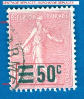 1926 / 27  N° 224 SURCHARGE  SEMEUSE  OBLITÉRÉ DOS CHARNIÈRES - Used Stamps