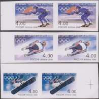 Russie 2006 Y&T 6916/8. Derniers Essais, Paires Non Dentelées. JO De Turin : Snowboard, Luge Et Patinage De Vitesse - Invierno 2006: Turín