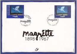 2755HK Belgie/France Magritte Herdenkingskaart-Carte Souvenir  1998 - Souvenir Cards - Joint Issues [HK]