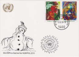 United Nations Show Card 2010 ´Numiphil´ - December 2010 - Mi Block 29 Indigenous People - Namibia - French - Cartas & Documentos