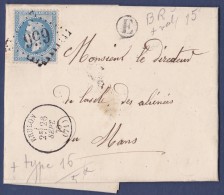 France N°29 Obl. GC 656 & T.16 Brulon (71) & Boite Rurale E St Ouen En Champagne - SUP - 1863-1870 Napoleon III With Laurels