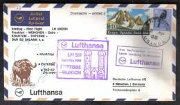 VOL53 - KENYA UGANDA TANGANYKA, LUFTHANSA 1° Volo Entebbe Munich  6/4/1968. - Kenya, Ouganda & Tanzanie