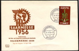 Saarland 1956 Internationale Saarmesse, Mi. N°  368 Auf FDC In Einwandfreier Erhaltung - Brieven En Documenten