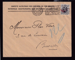 212/23 - Enveloppe De Service Des Chemins De Fer TP Service 75 C BRUXELLES NORD 1933 - Cartas & Documentos