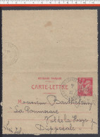 FR - 1941 -  TYPE IRIS 1 F ROUGE SUR CARTE-LETTRE DE ROUEN POUR DIEPPEDALE - - Letter Cards