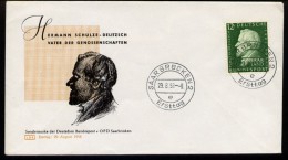 Saarland Mi.N° 438 Hermann Schulze-Drelitzsch, Vater Der Genossenschaften Auf FDC - Storia Postale