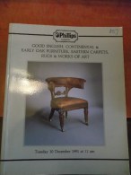 1991 PHILLIPS English Continental & Early Oak Furniture EASTERN CARPETS Works Of Art Catalogue Illustré - Other & Unclassified
