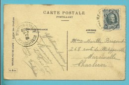 193 Op Kaart Met Stempel MECHELEN,  Met Treinstempel (ambulant) MONS-TOURNAI / BERGEN-DOORNIJK - Ambulanti