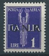 1944 RSI GNR BRESCIA POSTA AEREA 1 LIRA MNH ** - S1-5 - Luftpost