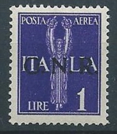 1944 RSI GNR VERONA POSTA AEREA 1 LIRA MNH ** - S2-8 - Posta Aerea