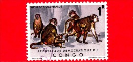 Repubblica Democratica Del CONGO - 1971 - Scimmie - Grass - Monkeys - Papio Cynocephalus - 1 - Afgestempeld