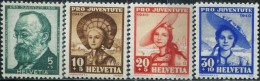 SW0191 Switzerland 1940 Celebrities And National Dress 4v MNH - Unused Stamps