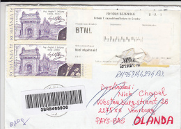 CHRISTOPHER COLUMBUS, FIGURE SKATING, SALIGNY BRIDGE, STAMPS ON REGISTERED COVER, 2012, ROMANIA - Covers & Documents