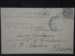 RUSSIE- OBL EN BLEU DE ST PETERSBOURG ? EN 1905 SUR CP DE FRANCE VOIR SCANS  P3142 - Cartas & Documentos