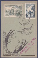 Vignette Pour La Paix Et Le Désarmement Sur Carte Maximum N°761 - 1946 - TB - Militärmarken