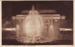 Vintage Sepia Postcard Fountain & Pavilion By Night Bournemouth Dorset 1930 - Bournemouth (bis 1972)