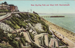 Vintage Postcard New Zig Zag Path & West Cliff Bournemouth Dorset 1931 Zig-Zag - Bournemouth (until 1972)