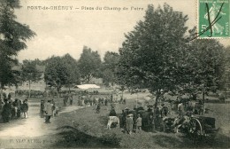 CPA 38 PONT DE CHERUY PLACE DU CHAMP DE FOIRE 1917 - Pont-de-Chéruy