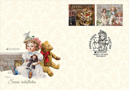 2015 Latvia / Lettonie - Europe CEPT Toys  = Doll AND Bear STAMP SET  FDC - 2015