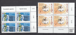 Suiza / Switzerland 2005 - Michel 1913, 1927 - Blocks Of 4 (corner Of Sheet) ** MNH - Unused Stamps