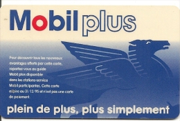 CARTE-MAGNETIQUE-MOBILPLU S BLEU-31/12/95-V°Cadre Rouge-TB E - Car Wash Cards