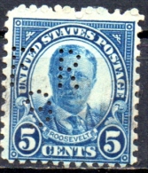 USA 1922 Roosevelt - 5c. - Blue  FU PERFIN MARKED "FR9" - Perforés