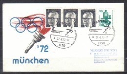 Germany  Cover  Special Cancellation  Soccer On Summer Olympics 1972 ,  Posted  Passau 2 , Addressed - Briefe U. Dokumente