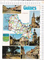 GUINES - Pas De Calais  -  D Après  Carte  Michelin  N°  989 -   Cartographie  Contour Du Département  -   Multi Vues - Guines