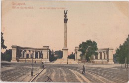 Cpa,BUDAPEST,la Capitale De La HONGRIE,Monument Historique,MILLENNIUMEMLE K,MILLENNIUMSDENKMAL En 1907 Authentique,rare - Hungary