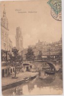 Cpa,1907,UTRECHT,pays Bas,OUDEGRACHT,BAKKERBRUG ,métier Passeur ,pont,cathédrale,rare - Utrecht