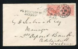 AUSTRALIA VICTORIA TOORAK MISSENT TO ADELAIDE 1901 - Postmark Collection