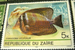 Zaire 1980 Tropical Fish Zebrasoma Veliferum 5k - Mint - Nuovi