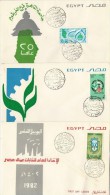 Egypt 1982 First Day Cover - FDC Lot Of 3 ETUF - Cairo University In Khartoum Sudan - 15 Cairo International Fair - Covers & Documents