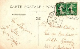 NOODSTEMPEL / FORTUNE : ZK PZ (Fr) "LILLE 1920" Naar "PERUWELZ  / 24.II.1920 / CAISSE"(achthoekig) - Fortune Cancels (1919)