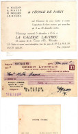 GALERIE LAUTREC   .LOT  De 7 DOCUMENTS    Année  1956-1957   BRUXELLES    Galerie Lautrec  13 Avenue De La TOISON D'OR - 1950 - ...