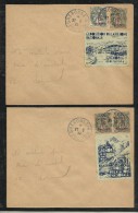 France  Exposition PhilatéliqueGrenoble 21.5.1934 Yt  157 Type Blanc + Vignette Sur 2 Enveloppes - Filatelistische Tentoonstellingen