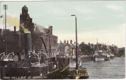 Edwardian Postcard Town Hall & Quay Great Yarmouth Bliss Series Ships Shipping - Great Yarmouth