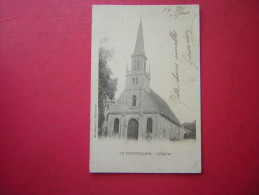 CPA DOS SIMPLE    28   COURTALAIN  L´EGLISE    VOYAGEE  1903 TIMBRE - Courtalain