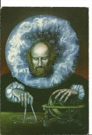Delcampe - Astronomie : Illustrateur Valentin Tanase Astrologue Et Son Compas Devin - Cpm Carte De Voeux Pour L'an 2000 Bucarest - Astronomie