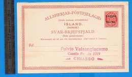 Entier Postal Islande 1902/1903 - Interi Postali