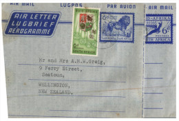 (333) South Africa To New Zealand Aerogramme - 1950´s - Sin Clasificación