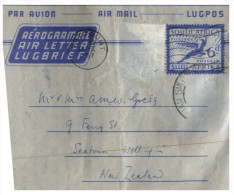 (333) South Africa To New Zealand Aerogramme - 1950´s - Non Classés