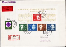 1959. Beethoven. Block. FRANKFURT (MAIN) 8. 12. 59. Durch Eilboten. Exprés.  (Michel: 315 - 319) - JF220786 - Andere & Zonder Classificatie