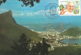 CARTE MAXIMUM - MAXIMUM CARD - BRÉSIL/BRAZIL - VISIT DU PAPE FRANCISCO - VUE RIO DE JANEIRO - RAISON SECUNDAIR DU TIMBRE - Maximumkaarten