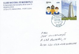 TIMBRES - STAMPS - PORTUGAL - LETTRE - 50 ANS DU MONUMENT CRISTO REI - LISBONNE - Usati