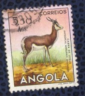 Angola 1953 Oblitéré Rond Used Animaux Sauvages Cabra De Leque Chèvre Goat Springbok - Angola