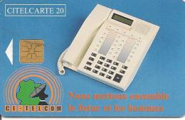 CARTE PUCE-COTE IVOIRE-CITELCARTE20-TELEPHONE-BLEU-TBE - Ivory Coast