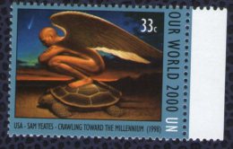 Nations Unies 2000 ONU Neuf Sam Yeates Peinture Crawling Toward The Millennium - Unused Stamps